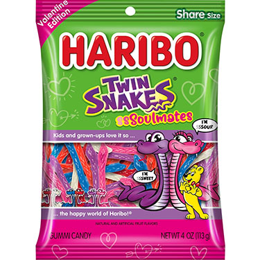 Haribo Valentine Twin Snakes Soulmates 4oz Bag