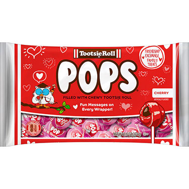 Tootsie Roll Valentines Cherry Pops 9.6oz Bag