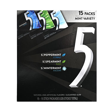 5 Gum Mint Variety 15 pack