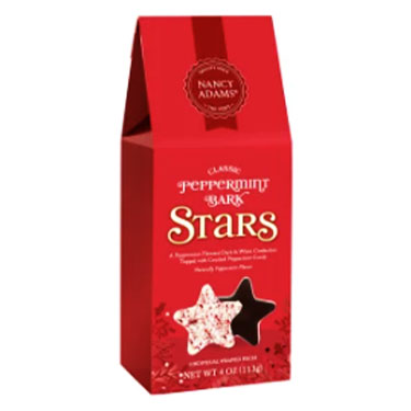 Nancy Adams Peppermint Bark Stars 4ox Box