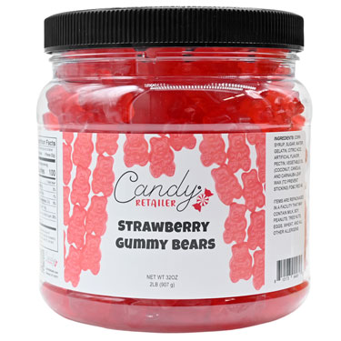 Candy Retailer Gummy Bears Strawberry 2 Lb Jar
