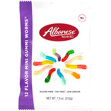 Albanese 12 Flavor Gummi Worms Mini 7.5oz Bag