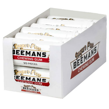 Beemans Sugar Free Chewing Gum Tubes 12ct Box