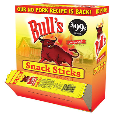 Bulls Original BIG Snack Sticks No Pork 100ct Box