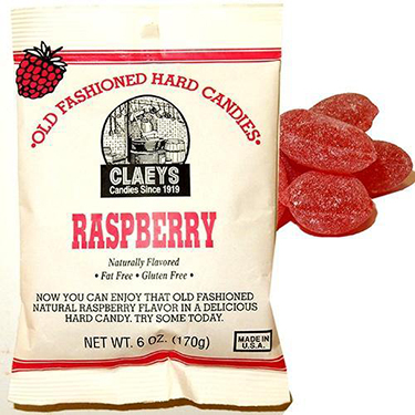 Claeys Old Fashioned Hard Candy Natural Raspberry 6oz Bag