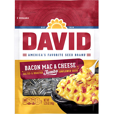 David Jumbo Bacon Mac N Cheese Sunflower Seeds 5.25oz Bag