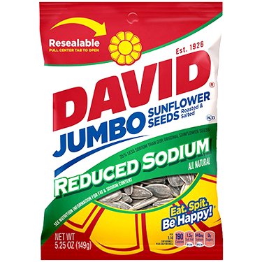 David Jumbo Original Reduced Sodium Sunflower Seeds 5.25oz Bag