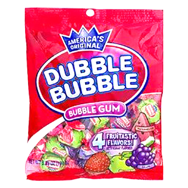 Dubble Bubble 4 Flavor Twist Bubble Gum 6.35oz Bag