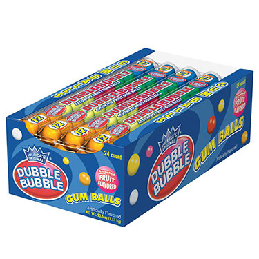 Dubble Bubble Assorted Gumball Tube 24ct Box