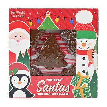 Fort Knox Mini Milk Chocolate Santas 1.5oz Box