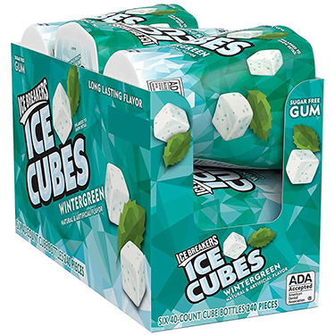 Ice Breakers Ice Cubes Wintergreen Sugar Free Chewing Gum 6ct Box