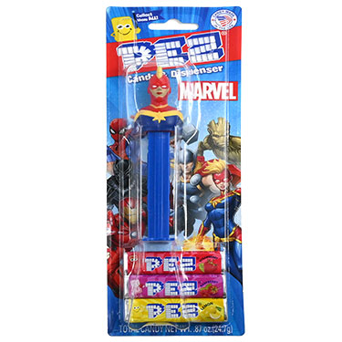 PEZ Dispenser Marvel Captain Marvel with Candy Rolls