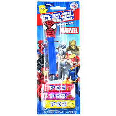 PEZ Dispenser Marvel Spiderman with Candy Rolls