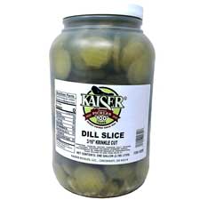 Kaiser Dill Pickles Sliced Three Sixteenth Inch Krinkle Cut Gallon Jar