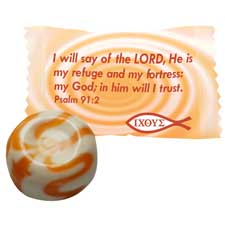 Scripture Candy Wrapped Hard Candy Peaches and Cream 1 Lb