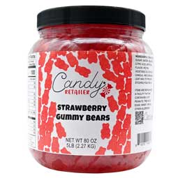 Candy Retailer Gummy Bears Strawberry 5 Lb Jar
