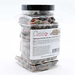 Candy Retailer Christmas Drizzled Chocolate Coated Pretzels 1 Lb Jar