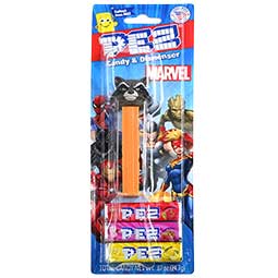 PEZ Dispenser Marvel Rocket with Candy Rolls