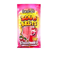 Raindrops Sour Belts Strawberry 3.52oz Bag