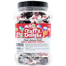 Taffy Delight Black Licorice Swirls Salt Water Taffy 16oz Jar