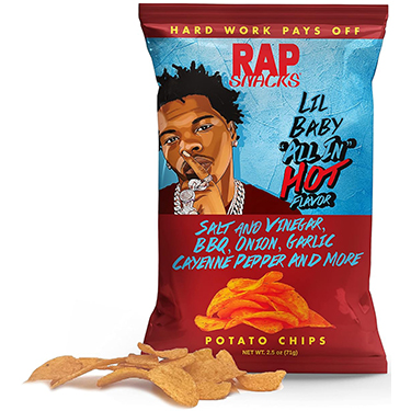 RAP SNACKS Lil Baby All In Hot Flavor 2.5oz Bag - GrabOurNuts.com