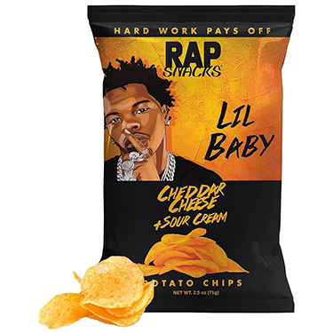 RAP SNACKS Lil Baby Cheddar Cheese and Sour Cream 2.5oz Bag