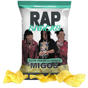 RAP SNACKS Migos Sour Cream With A Dab of Ranch 2.5oz Bag Expires Dec 14 2024