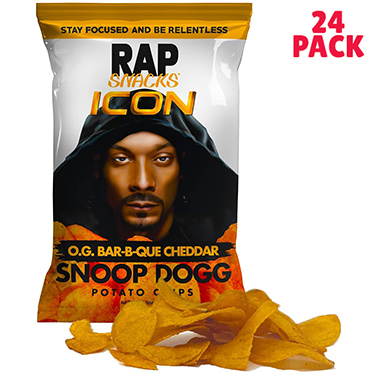 RAP SNACKS Snoop Dogg OG Bar B Que Cheddar 2.5oz Bags 24ct Box