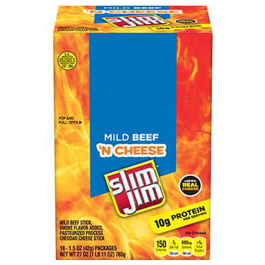 Slim Jim Beef n Cheese 18ct Box