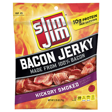 Slim Jim Hickory Smoked Bacon Jerky 2.75oz Bag