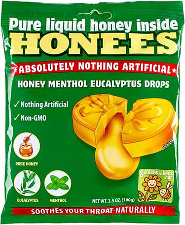 Honees Honey Menthol Eucalyptus Drops 3.5oz Bag