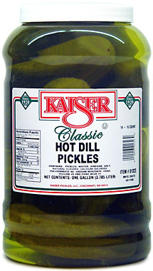 Kaiser Hot Dill Jumbo Pickles Gallon Jar 7 to 9 Count