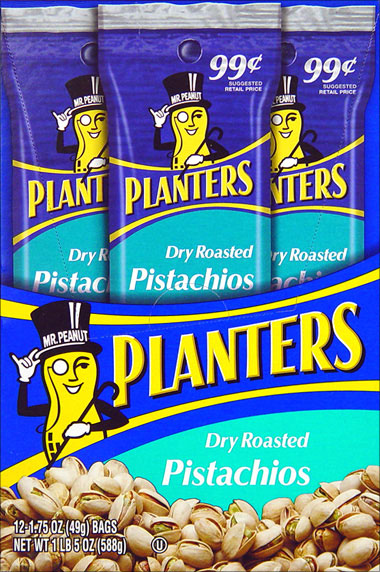 Planters .99 Dry Roasted Pistachios 12 1.75oz Bags | GrabOurNuts.com